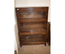 THREE TIER GUNN GLAZED GLOBE WERNICKE TYPE BOOKCASE