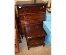 STAG MINSTREL SEVEN DRAWER CHEST TOGETHER WITH A FURTHER BEDSIDE CUPBOARD (2)