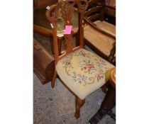 BEECHWOOD FRAMED SPLAT BACK BEDROOM CHAIR WITH EMBROIDERED SEATS