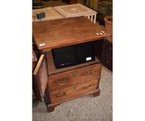 GEORGIAN MAHOGANY CONVERTED COMMODE TO A TV CUPBOARD WITH BUILT IN FLAT SCREEN TV WITH SINGLE FULL