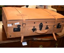 TAN LEATHER SUITCASE