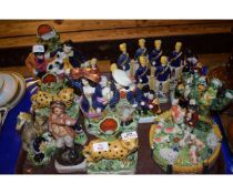 TRAY CONTAINING REPRODUCTION STAFFORDSHIRE FIGURES