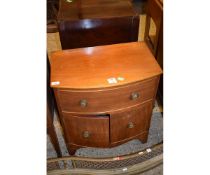 SMALL BOW-FRONTED CHEST WITH TWO DRAWERS BELOW