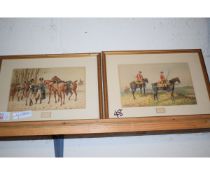 SET OF SIX GILT FRAMED NORIE COLOURED MILITARY PRINTS