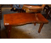 STAINED RUSTIC PLANK TOP COFFEE TABLE