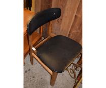 RETRO BLACK REXINE UPHOLSTERED DINING CHAIR