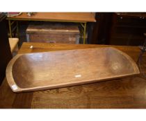 SOFT WOOD DUG OUT RECTANGULAR BOWL (A/F)