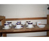 SET OF SIX ROYAL GRAFTON COFFEE CANS TOGETHER WITH ASSORTED WORCESTER WARES ETC