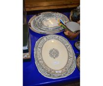 GROUP CONTAINING VICTORIAN GRADUATED SET OF PLATTERS ETC