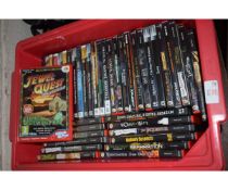 CRATE CONTAINING MIXED DVDS