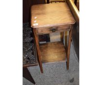 OAK FRAMED SINGLE DRAWER SIDE TABLE WITH OPEN SHELF