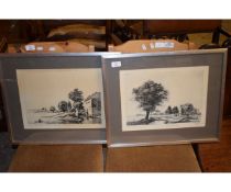 TWO SILVER FRAMED AND SIGNED ETCHINGS