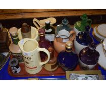 TRAY OF ASSORTED BREWERY ITEMS TO INCLUDE JUGS, BELLS WHISKY CONTAINERS ETC