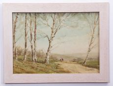 John Christopher Temple Willis, signed watercolour, Landscape with figures, 24 x 34cm