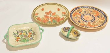 Group of Charlotte Rheid wares including two Autumn Leaves chargers and a Bursleigh ware small