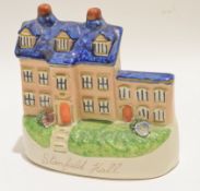 Late 19th century Staffordshire model of Stanfield Hall, 15cm high