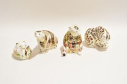 Group of Royal Crown Derby paperweights modelled as bears, largest 15cm high (4)