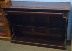 Unusual mahogany side cabinet with a Torus moulded single full width frieze drawer with shelves