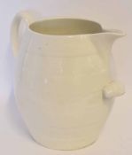 Large pearl ware type ale jug, late 19th/early 20th century, the base marked Mintons, 35cm high