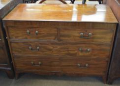 Early 19th century mahogany chest of two short and two full width graduated drawers on splayed feet,