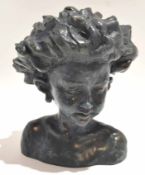 Bronzed patinated composition bust "Arabella", 20cm high