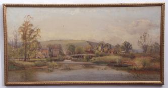 Walter Goldsmith, signed and dated 94 lower right, watercolour, inscribed "Streatley", 45 x 90cm