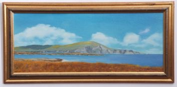 W Reid, signed modern oil, inscribed verso "Achill Island, Co Mayo", 22 x 55cm