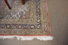 Late 20th century Caucasian style large carpet, multi-gull border, central single lozenge, mainly