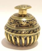 Vintage Indian brass hand bell, 13cm high