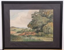 Patrick Kearney, signed and dated 66, watercolour, Country landscape, 28 x 38cm