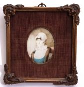 John Thirtle, Portrait miniature of the artist's mother, 9 x 7cm