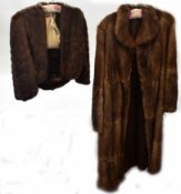 Vintage full length mink coat, (no maker's name), length approx 105cm, together with a vintage