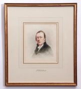 John Berney Ladbrooke, signed and dated 1849, watercolour, Portrait of Dr James Alderson, 16 x 13cm,