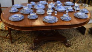 Victorian mahogany dining table, D-ended rectangular form, moulded edge over a plain frieze and