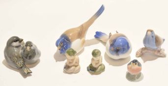 Group of Royal Copenhagen bird models, largest 13cm long (7)