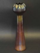 Loetz style Art Nouveau vase with iridescent green colour, 35cm high