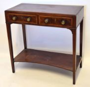 19th century and later mahogany side table with plain with moulded edge over two frieze drawers with
