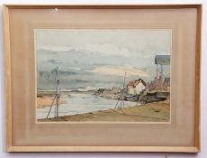 John Saville, signed watercolour, Wells next the Sea, 36 x 55cm