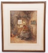 John Shirreffs, signed and dated 1930, watercolour, "Contended with little", 36 x 30cm