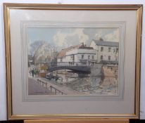 Stanley Orchart, signed and dated 72, pencil and watercolour, inscribed "Magdalane Bridge,