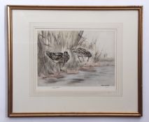 Henry Wilkinson, signed in pencil to margin, limited edition (51/150) coloured etching, Snipe by