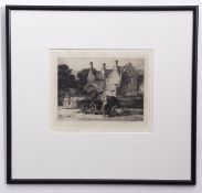 Nathaniel Sparks, signed and dated 1900 in pencil to margin, black and white etching, Loading a