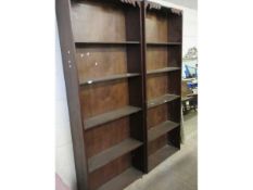 PAIR OF PLYWOOD FORMED FLOOR STANDING BOOKCASES