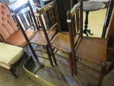 SET OF 18TH CENTURY WEST COUNTRY HARD SEATED SPINDLE BACK DINING CHAIRS
