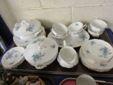 GROUP OF DINNER AND TEA WARES BY ROYAL ALBERT ALL DECORATED WITH THE FORGET ME NOT DESIGN,