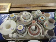 LARGE QUANTITY OF POOLE POTTERY TO INCLUDE 5 LIDDED PRESERVE JARS, CIRCULAR FLORAL VASES, BULBOUS