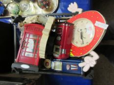 BOX CONTAINING MIXED NOVELTY CLOCKS