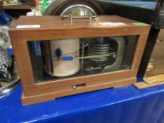 LATE 20TH CENTURY GERMAN CASED BAROGRAPH, VEB FEINGERATEBAU, 9362 DREVACH/ERZG, GDR, TYPE 217M,