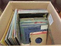 BOX OF MIXED VINYL RECORDS, SINGLES ETC