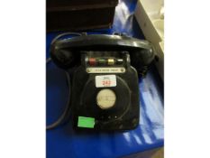 SECOND HALF OF 20TH CENTURY BLACK PLASTIC TELEPHONE, N1203 AAIT OF TYPICAL FORM BUT LACKING